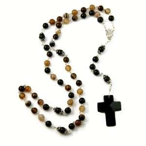  Sterling Silver Agate Rosary 