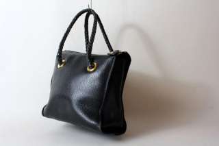 Gorgeous Desmo Black Pebbled Leather Bag Purse Italy  