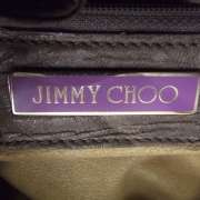 JIMMY CHOO Drummed Leather RIKI Bag Purse Tote Mink  