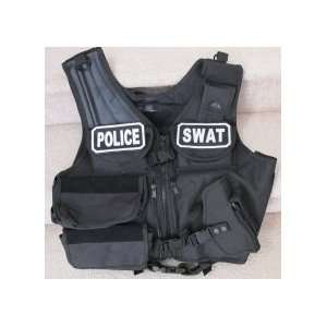   Black SWAT / POLICE Tactical Vest Field Gear: Sports & Outdoors