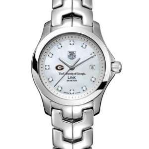   Georgia Womens TAG Heuer Link Watch with Mother of Pearl Diamond Dial