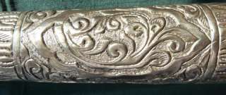 Silver Mounted Burmese Dha Sword 47 1/2 Inches  