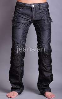 3mu Mens Designer Jeans Pants Denim Low Rise Black Bold W28 30 32 34 