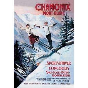  Vintage Art Chamonix Mont Blanc   08104 x: Home & Kitchen