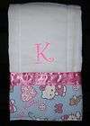 Personalized baby burp cloth Hello Kitty fabric   monogrammed 