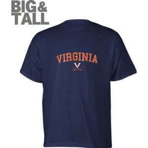  Virginia Cavaliers Navy Fan Arch Big & Tall T Shirt 