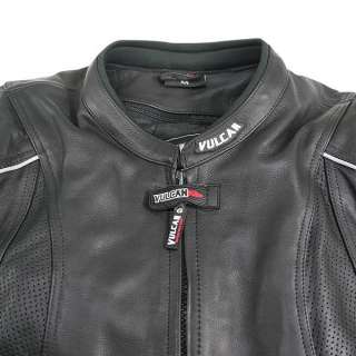 Vulcan Armored Mens Leather Motorcycle Jacket with Perforated Leather 