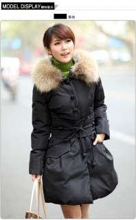   New style womens 90% duck down big fur winter long coat jacket parka