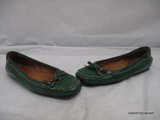 Worn Once* The Original Car Shoe Green Patent Leather Flats 36  