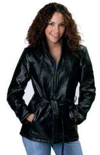   XL Womens Ladies Black Leather Motorcycle Jacket Expedited Shipping