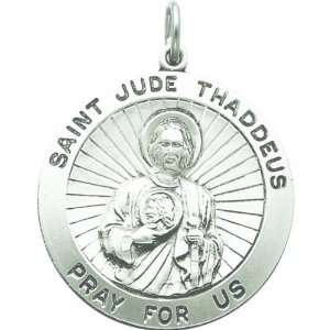  Sterling Silver Saint Jude Thaddeus Round Medal Jewelry