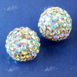   Resin Crystal Disco Ball Hip Hop Findings Loose Beads 12mm 9 Colors