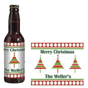  Trendy Christmas Trees Personalized Beer Bottle Labels 