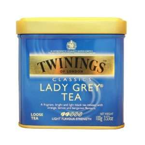 Twinings Lady Grey Tea, Loose Tea, 3.53 Ounce Tins (Pack of 6):  
