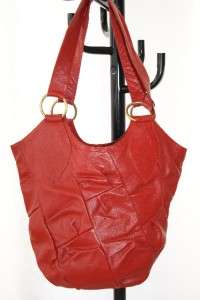 NWOT COLDWATER CREEK REDleather HOBO BAG purse  