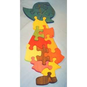  Wooden Educational Jig Saw Puzzle   Country Girl: Toys 