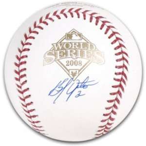  B.J. Upton Autographed Baseball  Details: 2008 World 