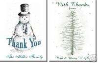 Personalized Holiday Christmas Thank You Note Cards  