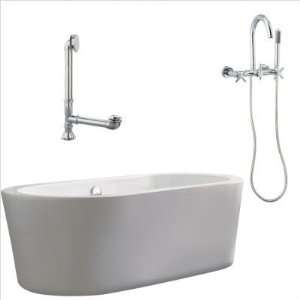 Giagni LV1 C PC Ventura 67 Apron Tub with Wall Mount Faucet and Cross 