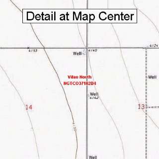  USGS Topographic Quadrangle Map   Vilas North, Colorado 