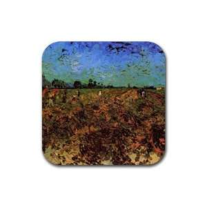  The Green Vineyard By Vincent Van Gogh Square Coasters 
