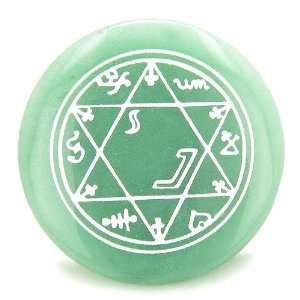  Magic Hexagram Amulet Green Aventurine Gemstone Circle 