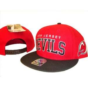   Red New Jersey Devils Adjustable Snap Back Baseball Cap Hat Giant Logo