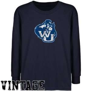 Washburn Ichabods Youth Navy Blue Distressed Logo Vintage T shirt 