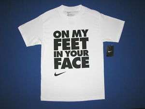 Nike Mens On My Feet In Your Face T Shirt White NWT  