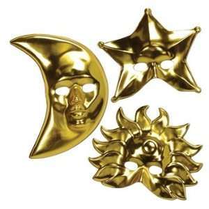  Metallic Sun, Moon & Star Masks Party Accessory (1 count 