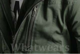 Mens Double Zip Design Slim Coat Jacket Tops Black Z16  