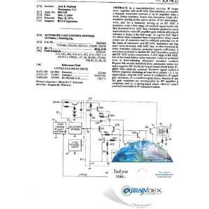 NEW Patent CD for AUTOMATIC GAIN CONTROL SYSTEMS 