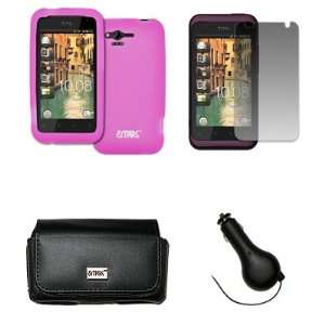  EMPIRE Verizon HTC Rhyme Black Leather Case Pouch with 