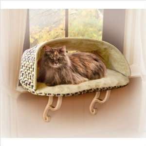   3098 Kitty Sill Deluxe Hooded Cat Bed in Tan