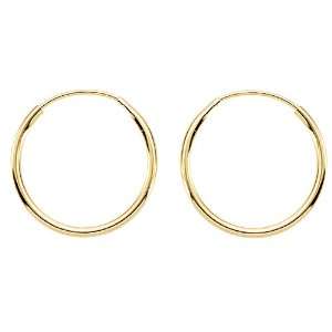  14K Yellow Gold 14 MM Childrens Hoop Earrings Katarina Jewelry