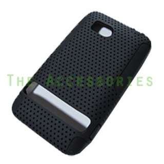 HTC THUNDERBOLT:BLK HYBRID RUBBERIZED HARD COVER+SOFT SILICONE CASE 