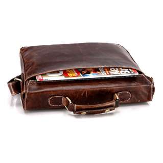   Leather Mens Laptop Bag Briefcase Messenger Hand Bag Free Ship  