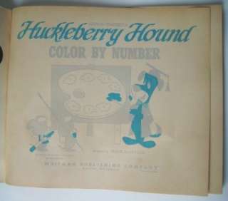1961 HUCKLEBERRY HOUND COLORING BOOK Hanna Barbera  