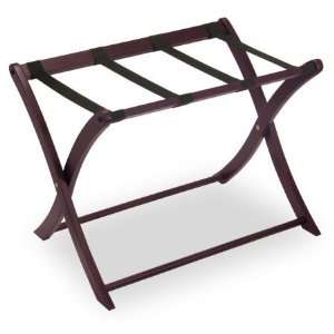 Curved Espresso Luggage Rack   Winsome 92420:  Home 
