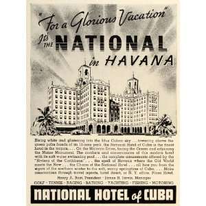  1938 Ad National Hotel of Cuba Havana Malecon Architecture 