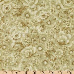  45 Wide Floral Garden Green Fabric By The Yard: Arts 