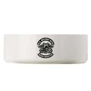 Large Dog Cat Food Water Bowl US Military Vets POWMIA Never Forgotten
