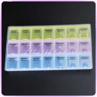 21 Slots 7 Day tablet Medicine Pill Storage Tray Box Organizer 
