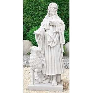 Jesus the Good Shepherd Marble Statue   Church Size   Measures 48H