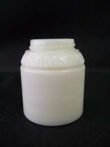 Vintage Ingrams Milk Weed Cream White Milk Glass Jar  