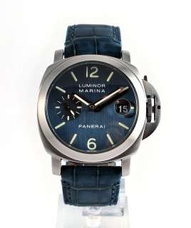 Ex+* Panerai PAM00069 Luminor Marina Auto Steel 40mm Watch Blue Dial 