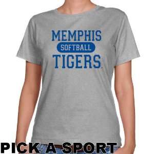   Memphis Tigers Ladies Ash Custom Sport Classic Fit T shirt  : Sports