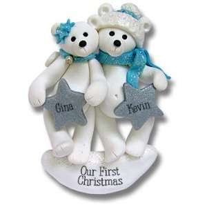    Personalized Ornament Polar Bear Family of 2: Home & Kitchen