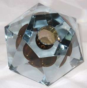 Stromberg B940 Heavy Crystal Geometric Candle Holder  