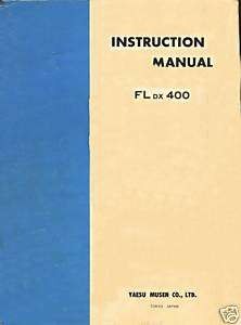 YAESU FLDX 400 INSTRUCTION MANUAL 27 PAGES ON A CD  